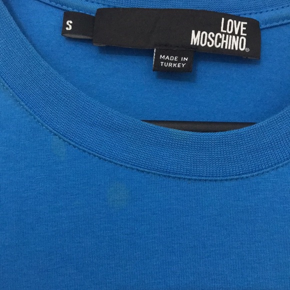 Men’s Moschino Graphic T-Shirt Fun Fair Ticket Blue Carnival Love Tee Sm… - Picture 4 of 12
